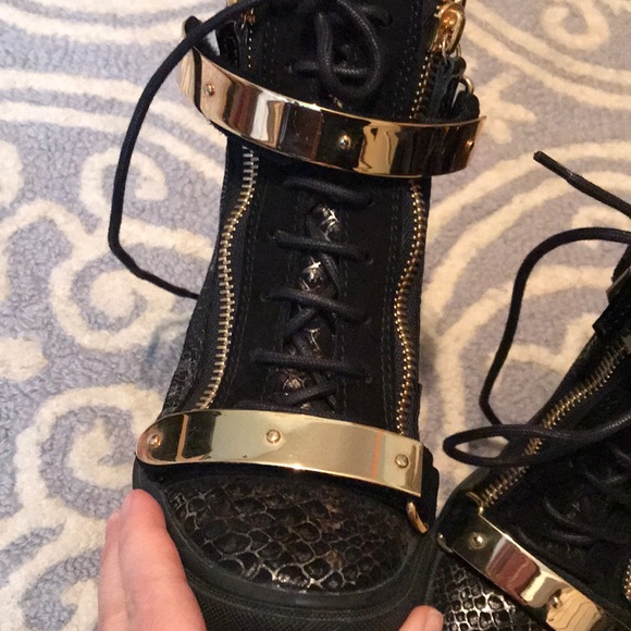 GIUSEPPE ZANOTTI Lorenz Snakeskin Print High Tops - Picture 2 of 8